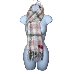 Victoria's Secret Pink & Gray Plaid Blanket Scarf